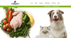 Desktop Screenshot of answerspetfood.com