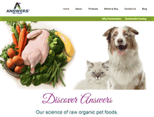 Tablet Screenshot of answerspetfood.com